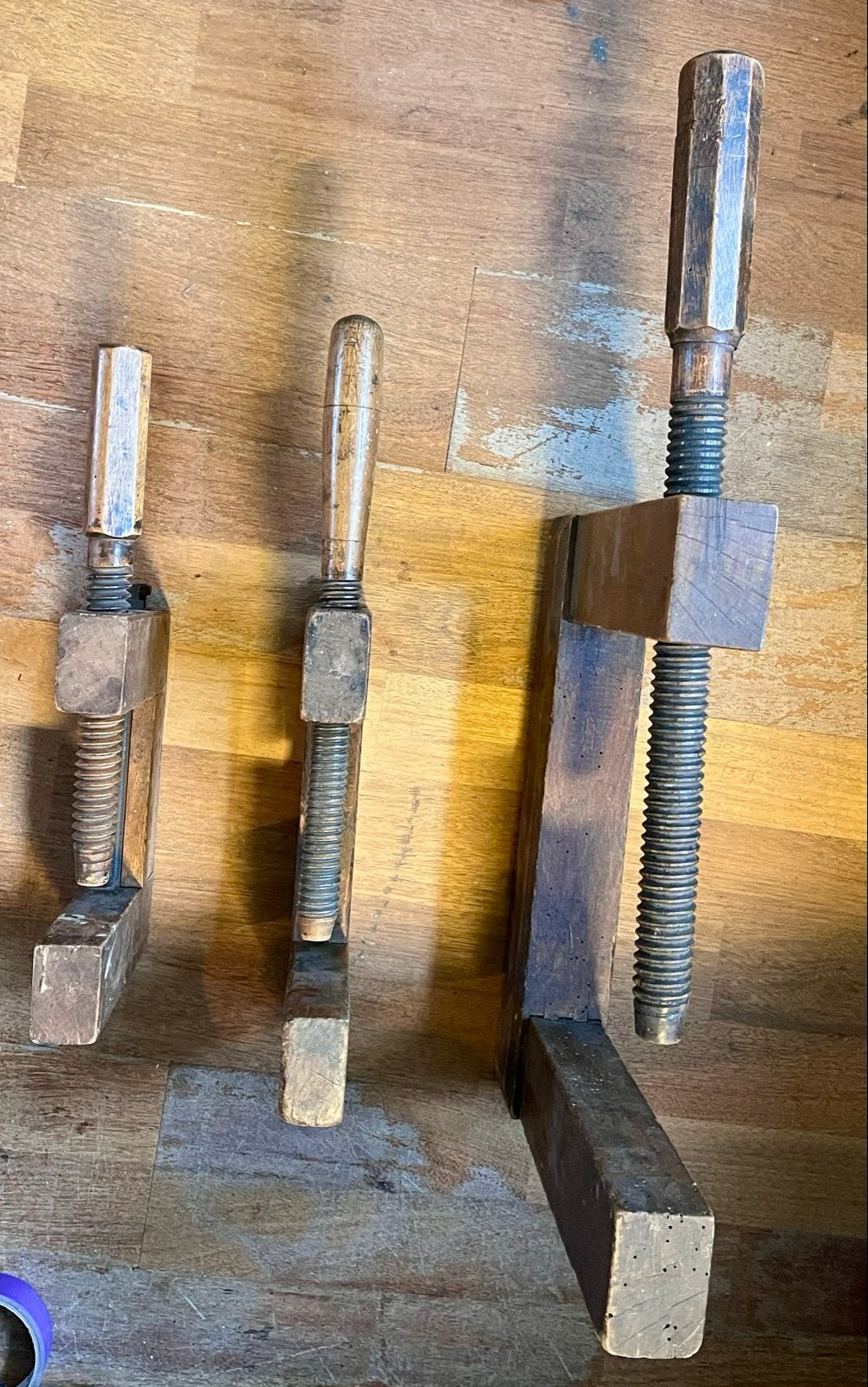 Antieke houten lijmklemmen - set van 3, Ophalen of Verzenden
