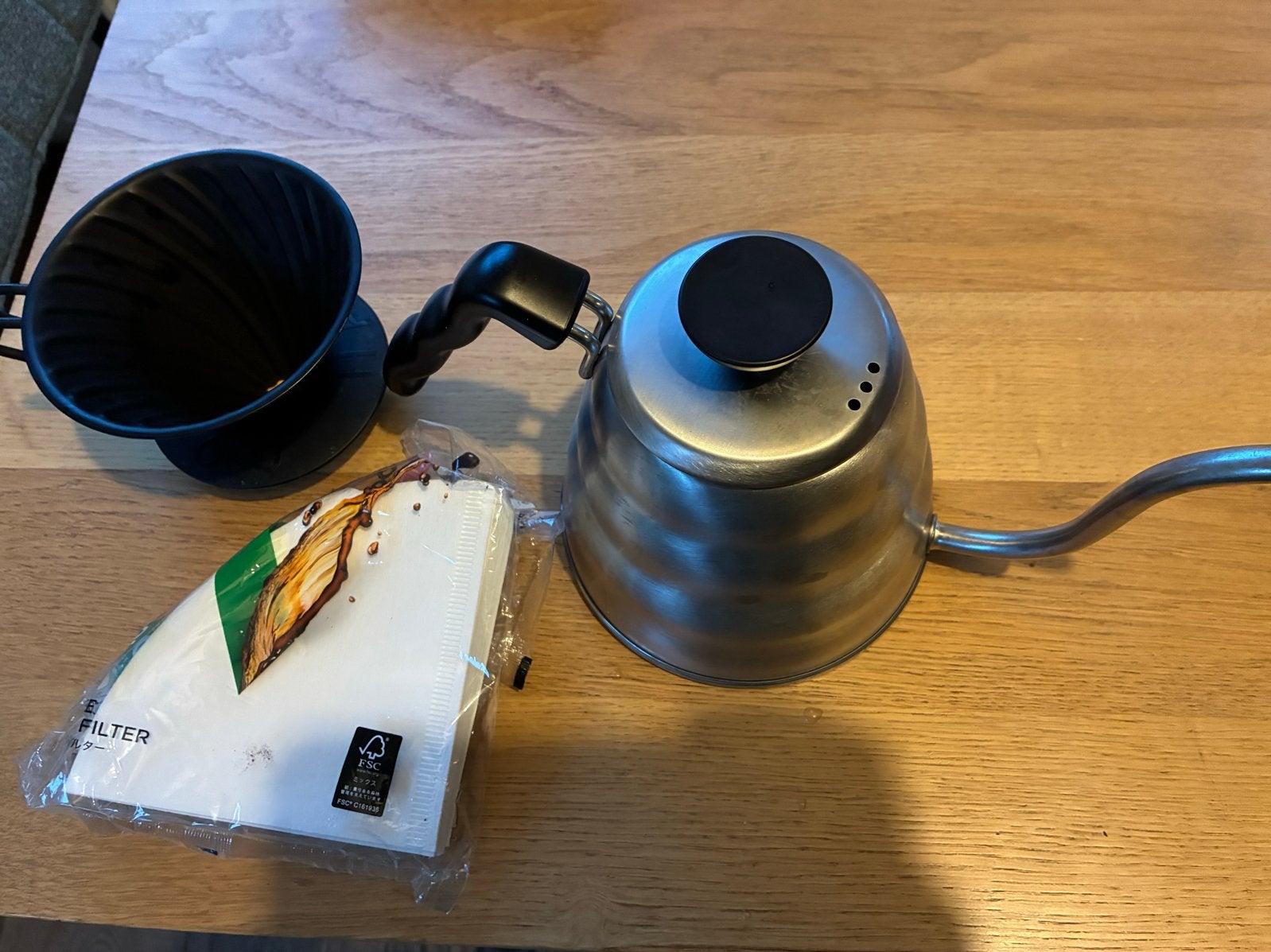 Hario V60 Koffie Dripper Set - Zwart, Ophalen, Overige modellen, Gemalen koffie, Zo goed als nieuw