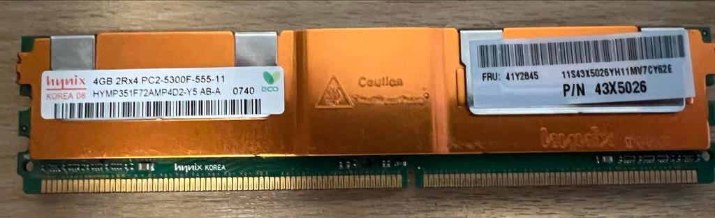 Hynix 4GB DDR2 RAM Geheugen PC2-5300F-555-11, Computers en Software, RAM geheugen, Gebruikt, Server, Ophalen of Verzenden, DDR2