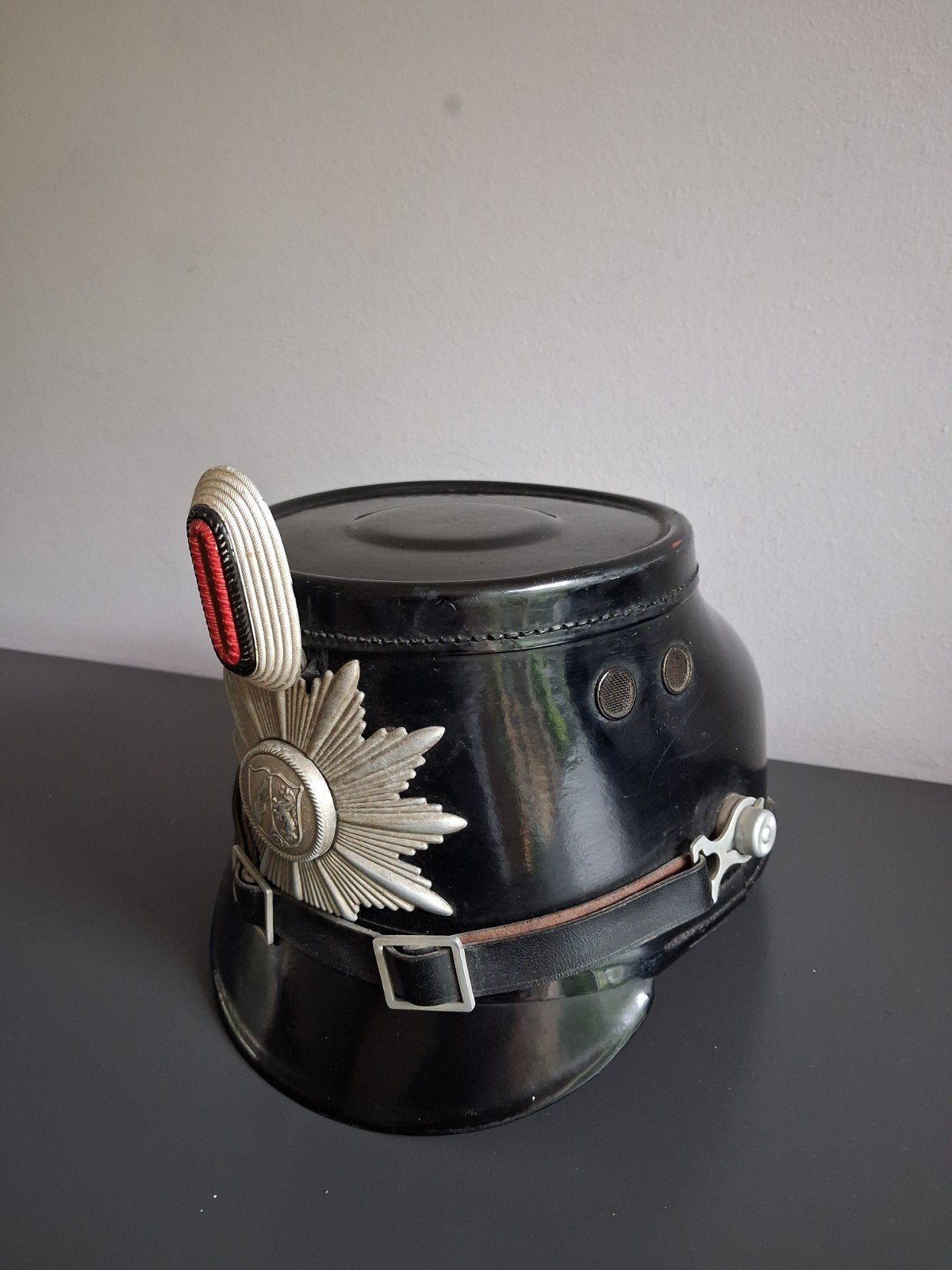 Tschako West Duitsland BRD tsako vintage, Verzamelen, Militaria | Algemeen, Ophalen of Verzenden, Landmacht, Duitsland