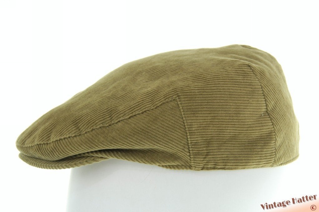 Vintage flatcap Platte pet licht groen ribfluweel 58 ZGAN, Ophalen of Verzenden, Zo goed als nieuw, 58 of 59 cm (L, 7¼ of ⅜ inch)