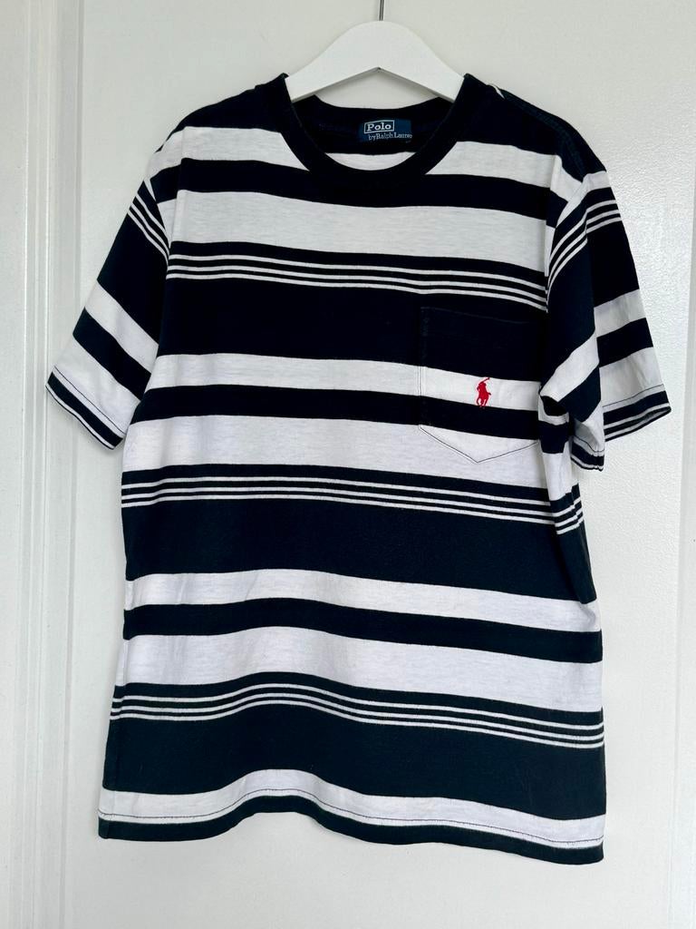 Polo Ralph Lauren gestreept T-shirt met borstzak, Kinderen en Baby's, Kinderkleding | Maat 134, Ophalen of Verzenden, Gebruikt