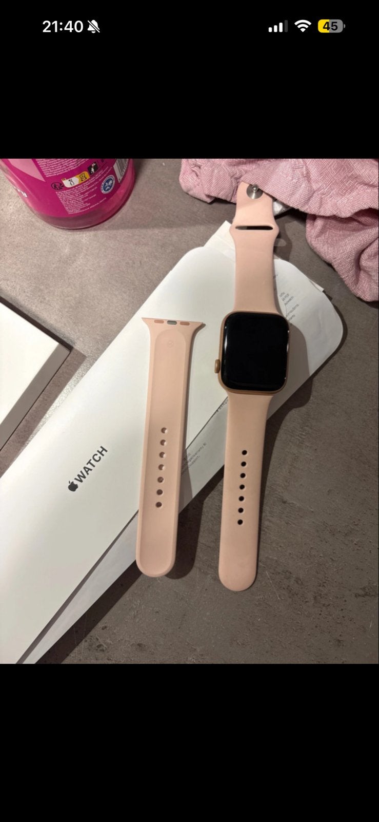 Apple Watch SE 44mm GPS + Oplader doos, Overige merken, Overige materialen, Polshorloge, Kunststof