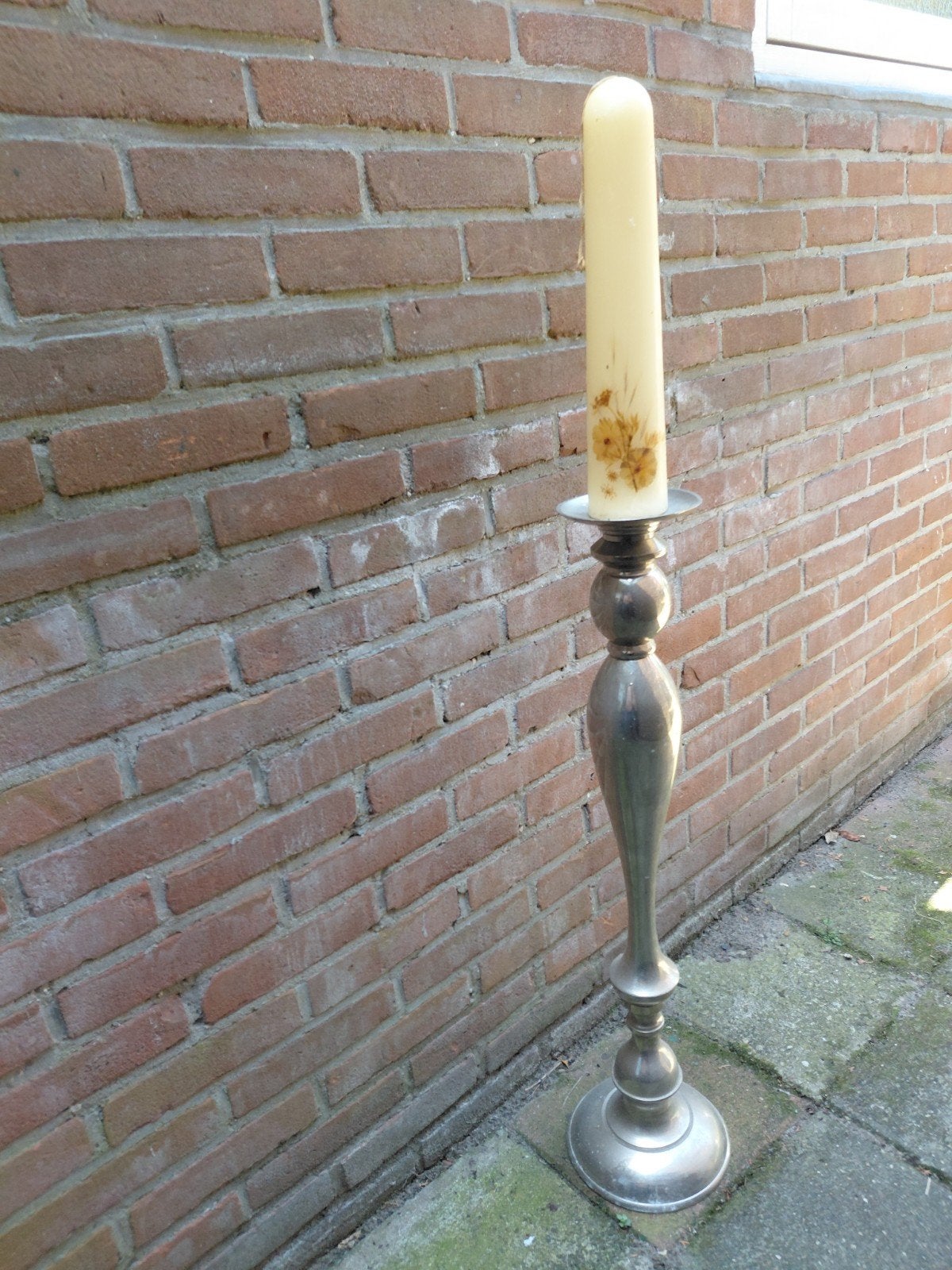 Grote aluminium kandelaar, vloerkandelaar, Ophalen of Verzenden