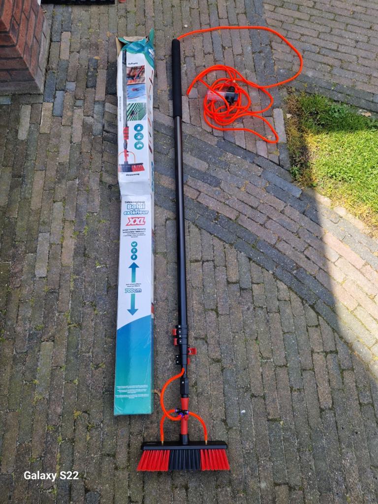 Telescopische Buiten Bezem XXL Shine., Ophalen of Verzenden, Raamwisser of Trekker