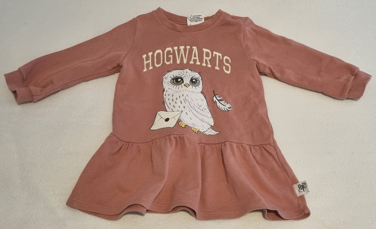 Jurk poeder roze baby kleding maat 80 jurken uil jurkje, Jurkje of Rokje, Zo goed als nieuw, Harry Potter, Verzenden