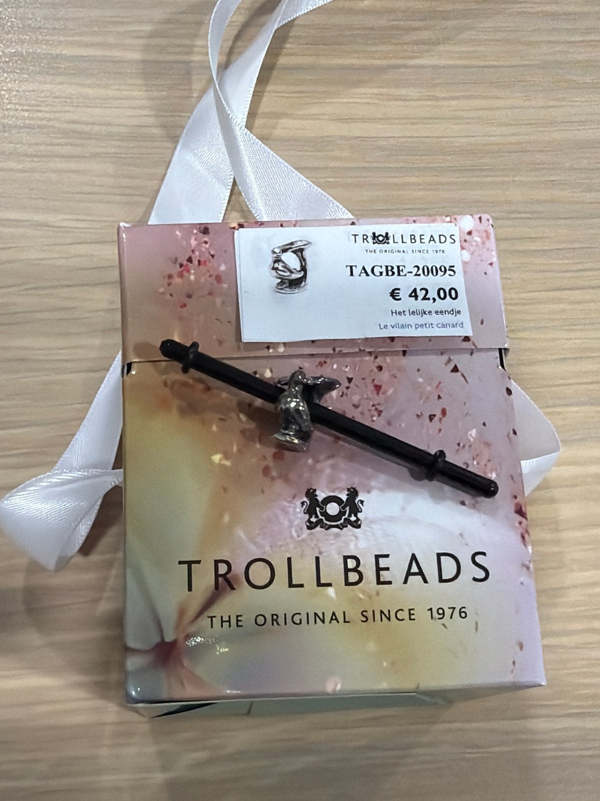 Trollbeads bedel 'Het lelijke eendje' TAGBE-20095, Sieraden, Tassen en Uiterlijk, Bedels, Verzenden, Nieuw, Trollbeads, 1 bedel