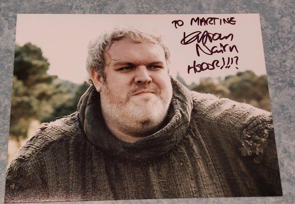 Handtekening Kristian Nairn Hodor Game of Thrones, Verzamelen, Ophalen of Verzenden, Foto of Kaart, Gesigneerd