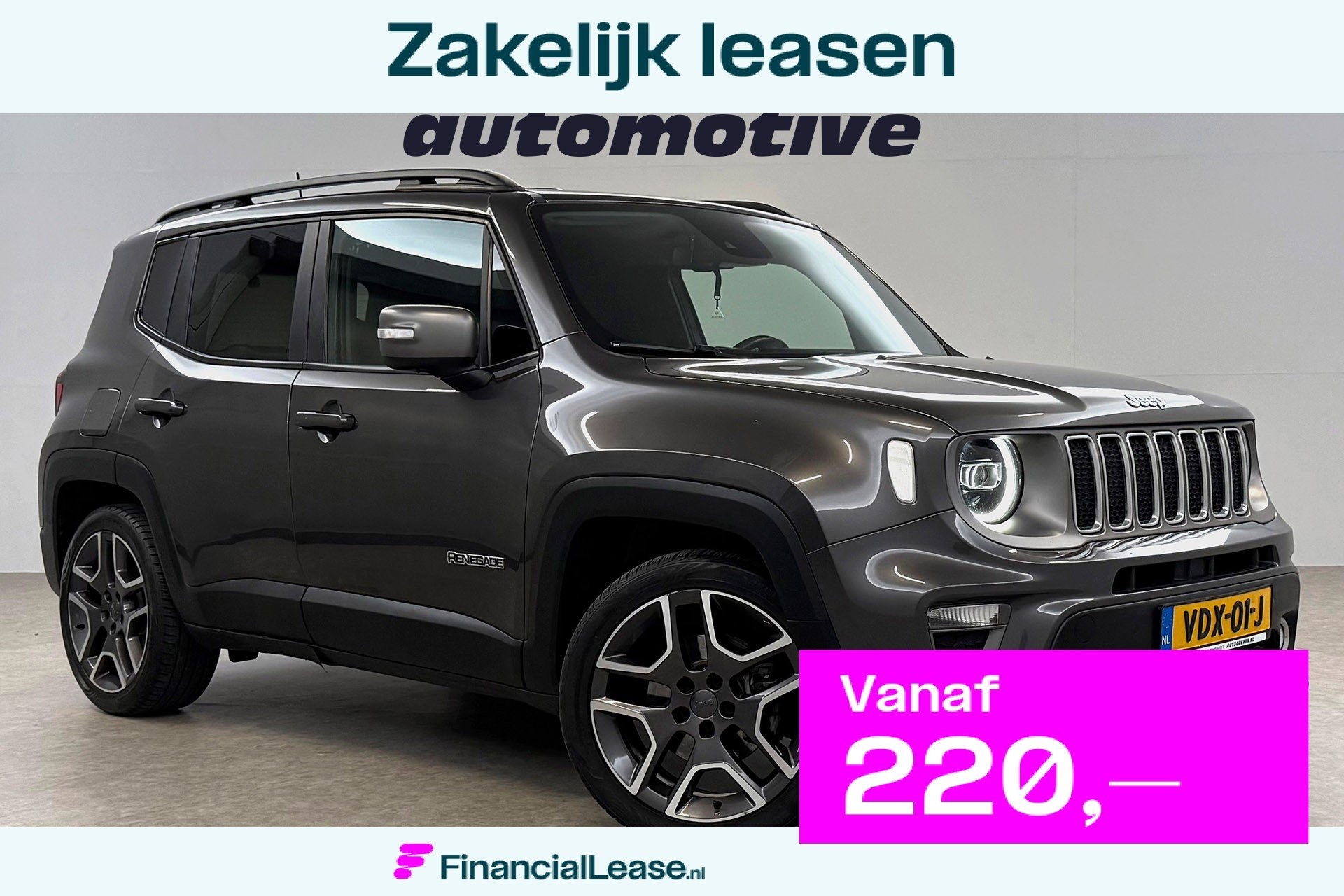 Jeep Renegade 1.3T Limited 151PK | Grijs Kenteken | VAN | Ca, Stof, Gebruikt, 4 cilinders, Bedrijf