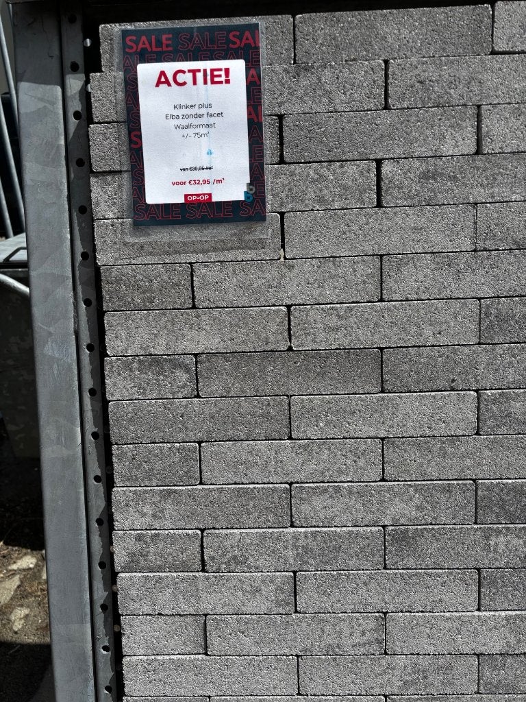 Klinker plus waalformaat Elba zonder facet, Ophalen, Klinkers, Nieuw, 10 m² of meer