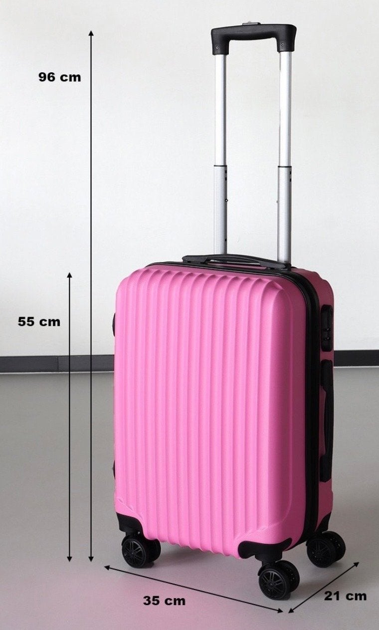 Set van 2 kleine reiskoffers: roze en bordeauxrood, 40 tot 60 cm, Gebruikt, 20 tot 30 cm, Ophalen of Verzenden