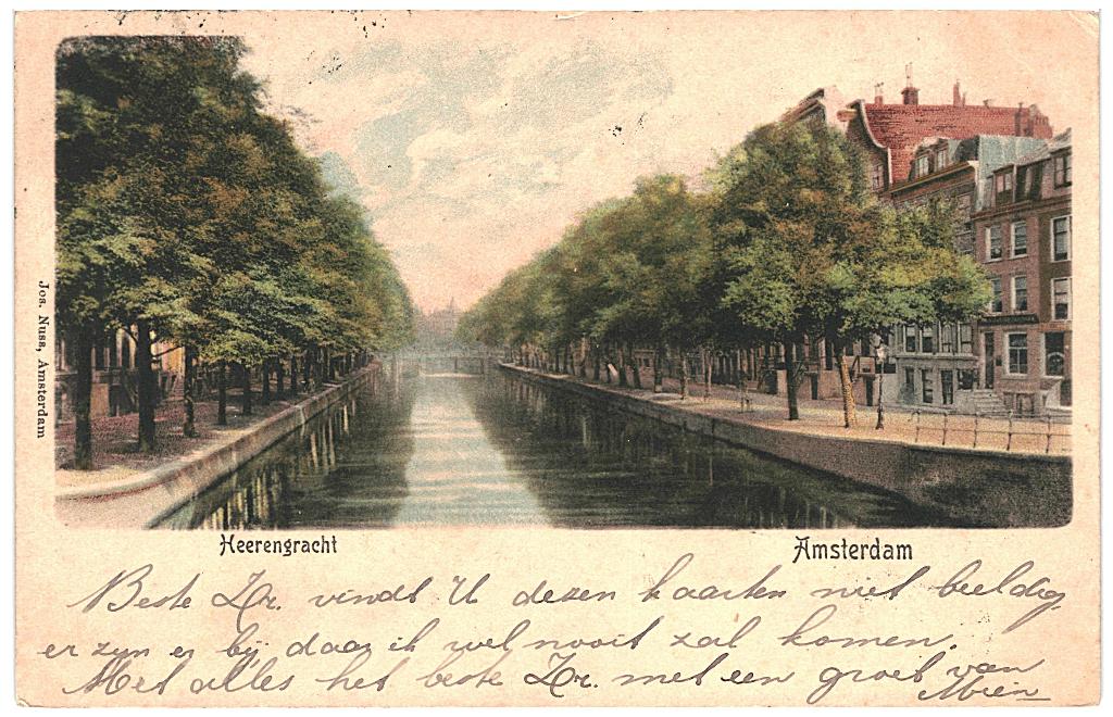 700052 Amsterdam Heerengracht Gelopen met postzegel, Ophalen of Verzenden, Voor 1920, Gelopen, Noord-Holland