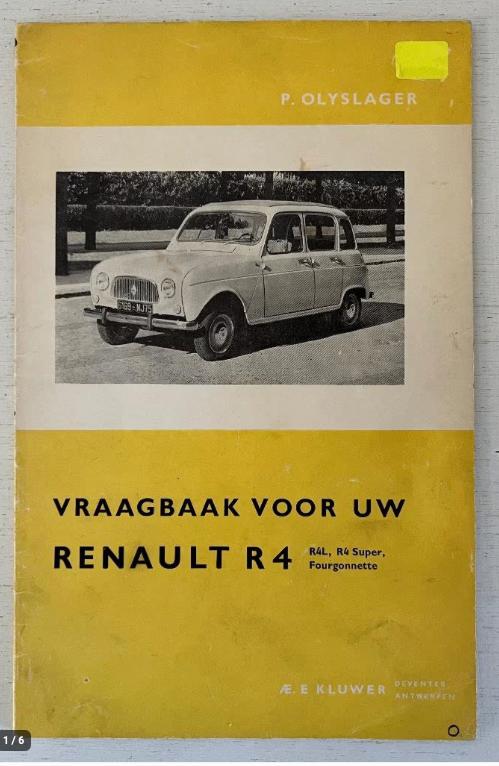 Vraagbaak Renault R4, vanaf 1961, Ophalen of Verzenden