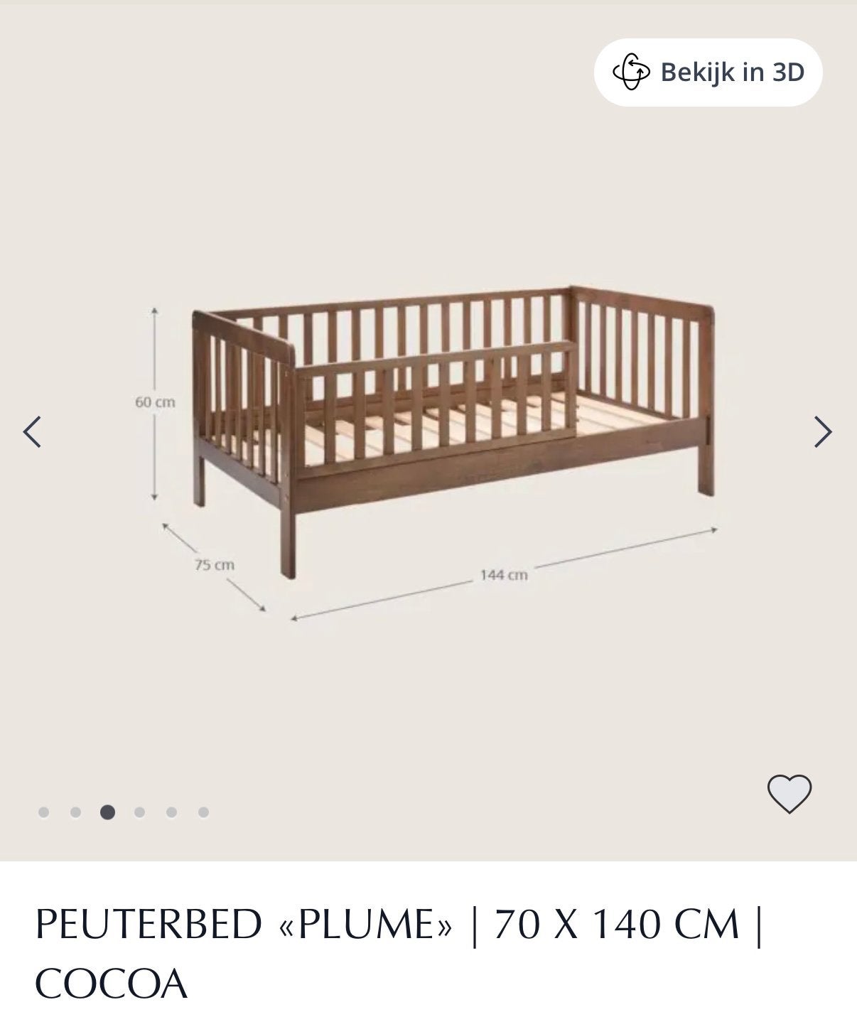 Peuterbed, Ophalen, Nieuw, 70 tot 85 cm, 140 tot 160 cm