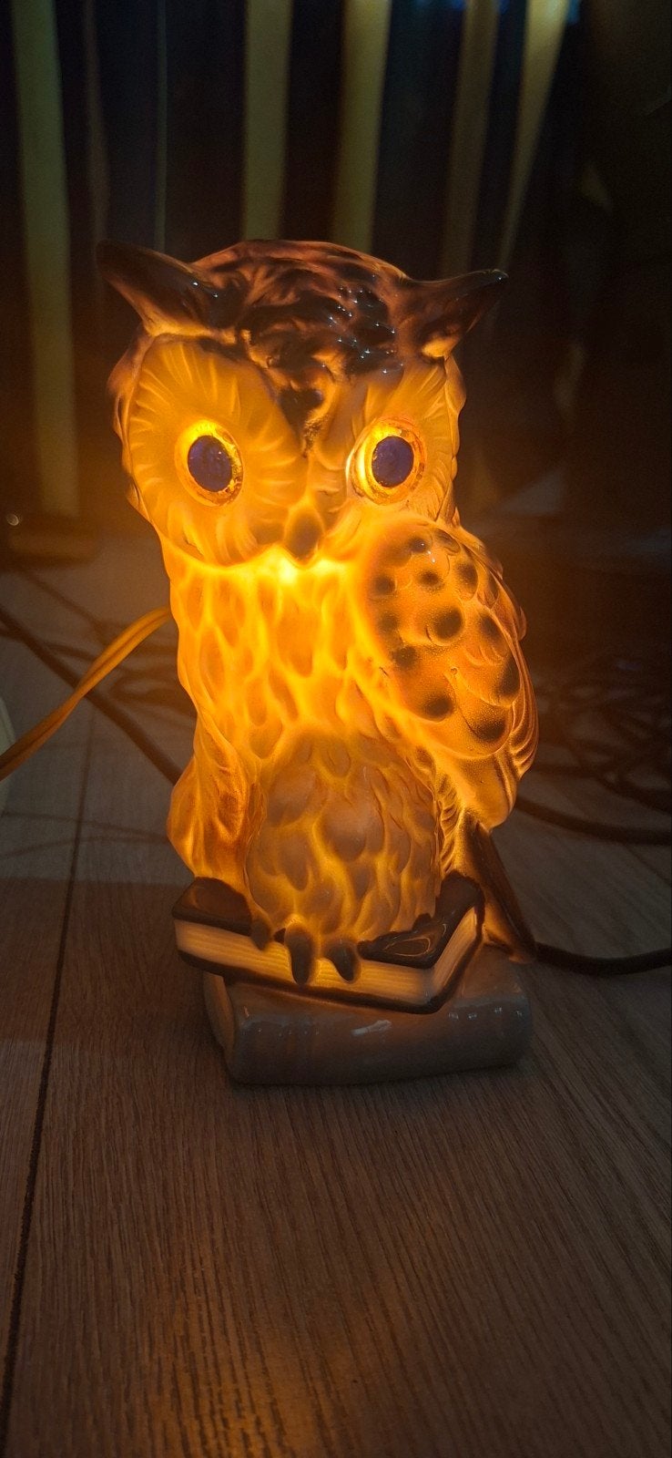 Vintage Uil Lamp - Keramiek Nachtlampje, Antiek en Kunst, Antiek | Lampen, Ophalen