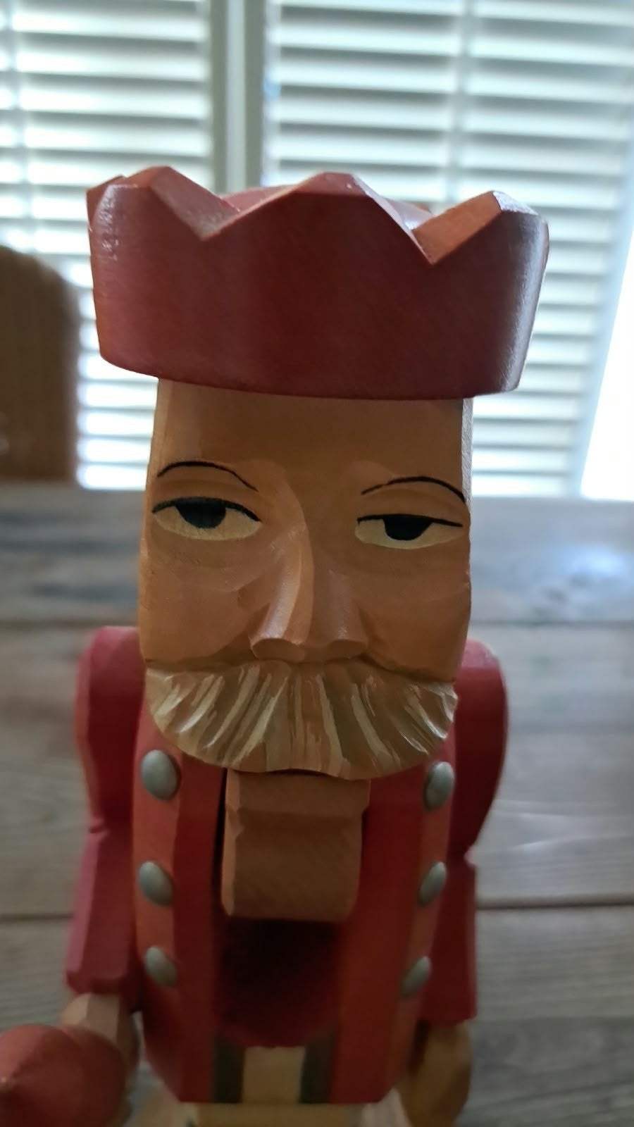Handgemaakte Notenkraker Koning - Vintage Houten Decoratie, Antiek en Kunst, Ophalen of Verzenden