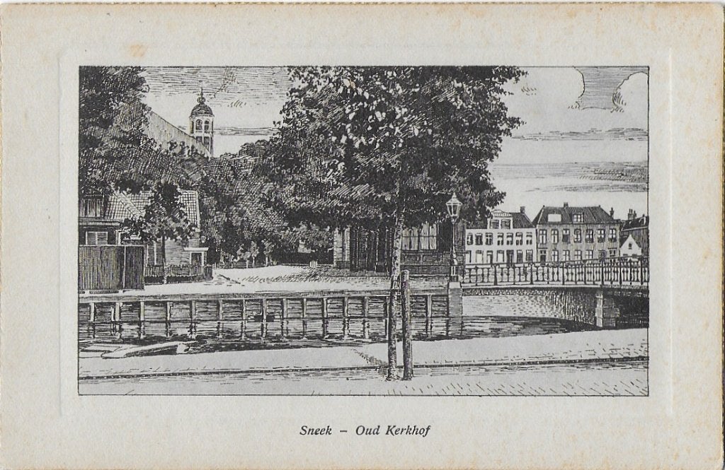 Sneek Oud Kerkhof Oude Ongelopen Ansichtkaart ( A2548 ), Ophalen of Verzenden, 1980 tot heden, Gelopen, Friesland