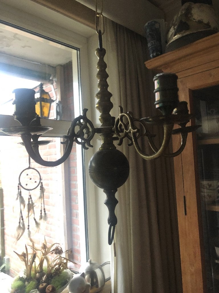 Hang Kandelaar Messing, Overige materialen, Gebruikt, 36 cm, Ophalen of Verzenden