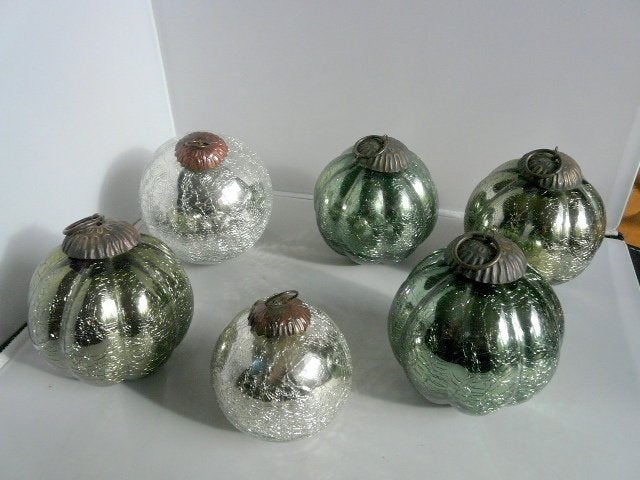kerstballen glas - ca. 8 - 9 en 10 cm, Ophalen of Verzenden, Gebruikt