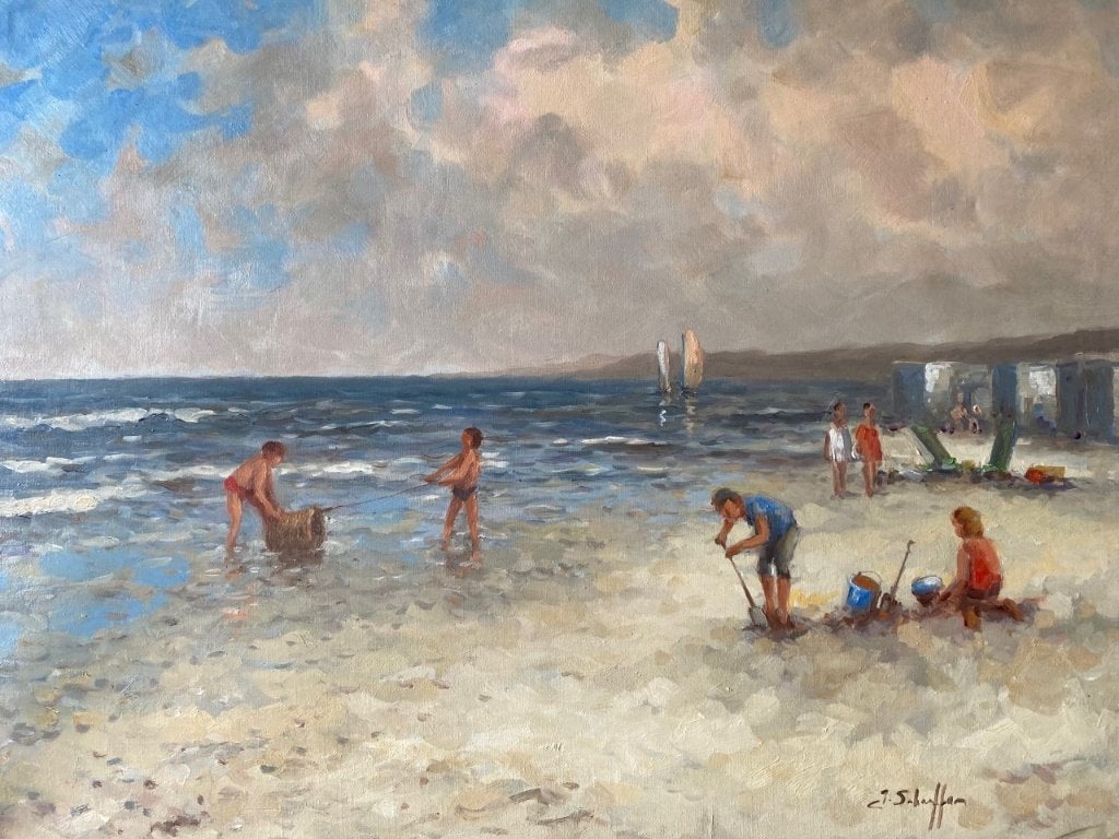 Jan Schaeffer, strandplezier, Antiek en Kunst, Ophalen