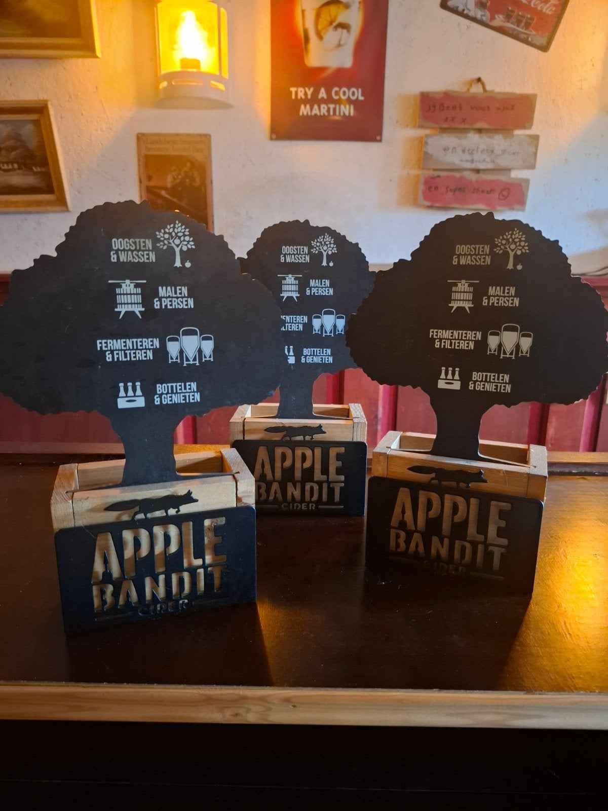 Apple Bandit tafelbordjes, Ophalen of Verzenden, Zo goed als nieuw