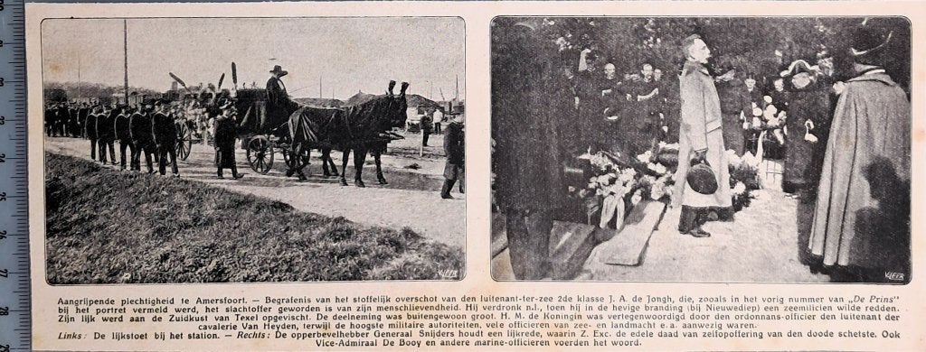 leger 1917:L.t.z. 2e kl. de Jongh wordt begraven in Amersfoo, Verzenden, Voor 1940, Gebruikt, Overige onderwerpen