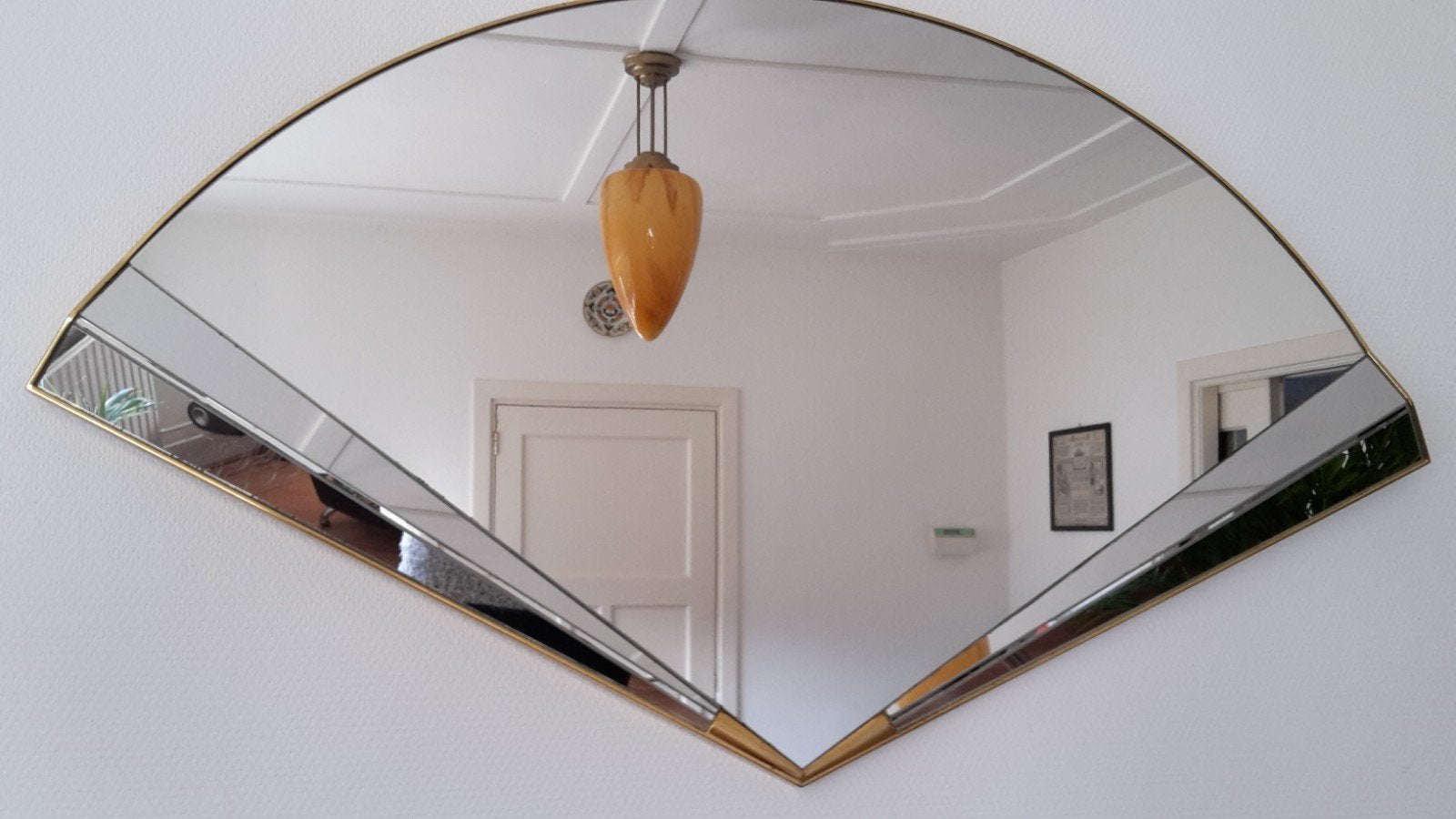 Mooie aparte spiegel., Huis en Inrichting, Woonaccessoires | Spiegels, Ophalen, Overige vormen, Minder dan 100 cm