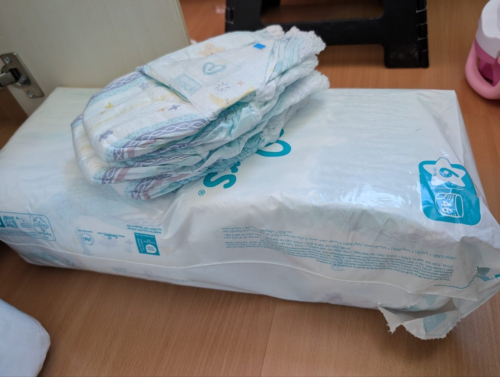 Pampers night pants, maat 6 (46 stuks), geopend maar complee, Ophalen, Nieuw