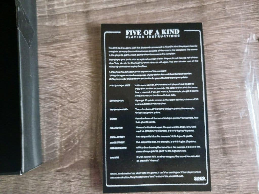 Five of a kind (yahtzee), Een of twee spelers, Ophalen of Verzenden, Nieuw, Senza