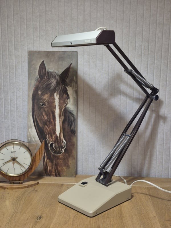 Vintage bureaulamp van Philips, Beige, Bureaulamp, ., Ophalen of Verzenden