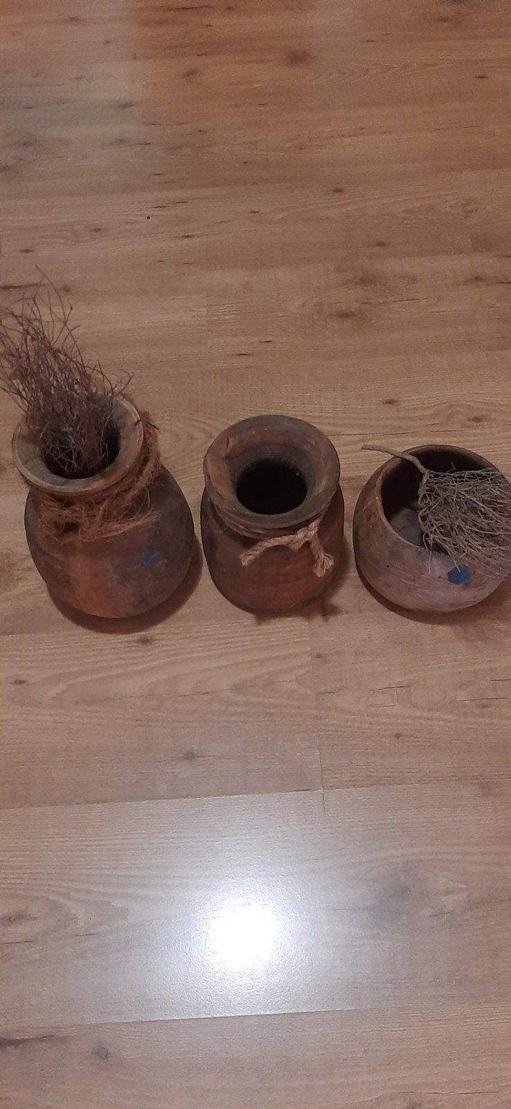 Nepalese houten kruiken/vazen/pot/melkpot, sober, landelijk, Huis en Inrichting, Ophalen of Verzenden, Bruin, Hout, Landelijk