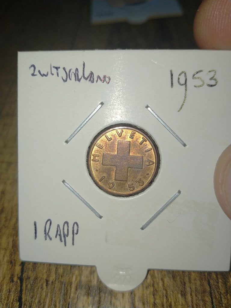 Zwitserland 1 Rappen 1953, Verzenden, Overige landen, Losse munt
