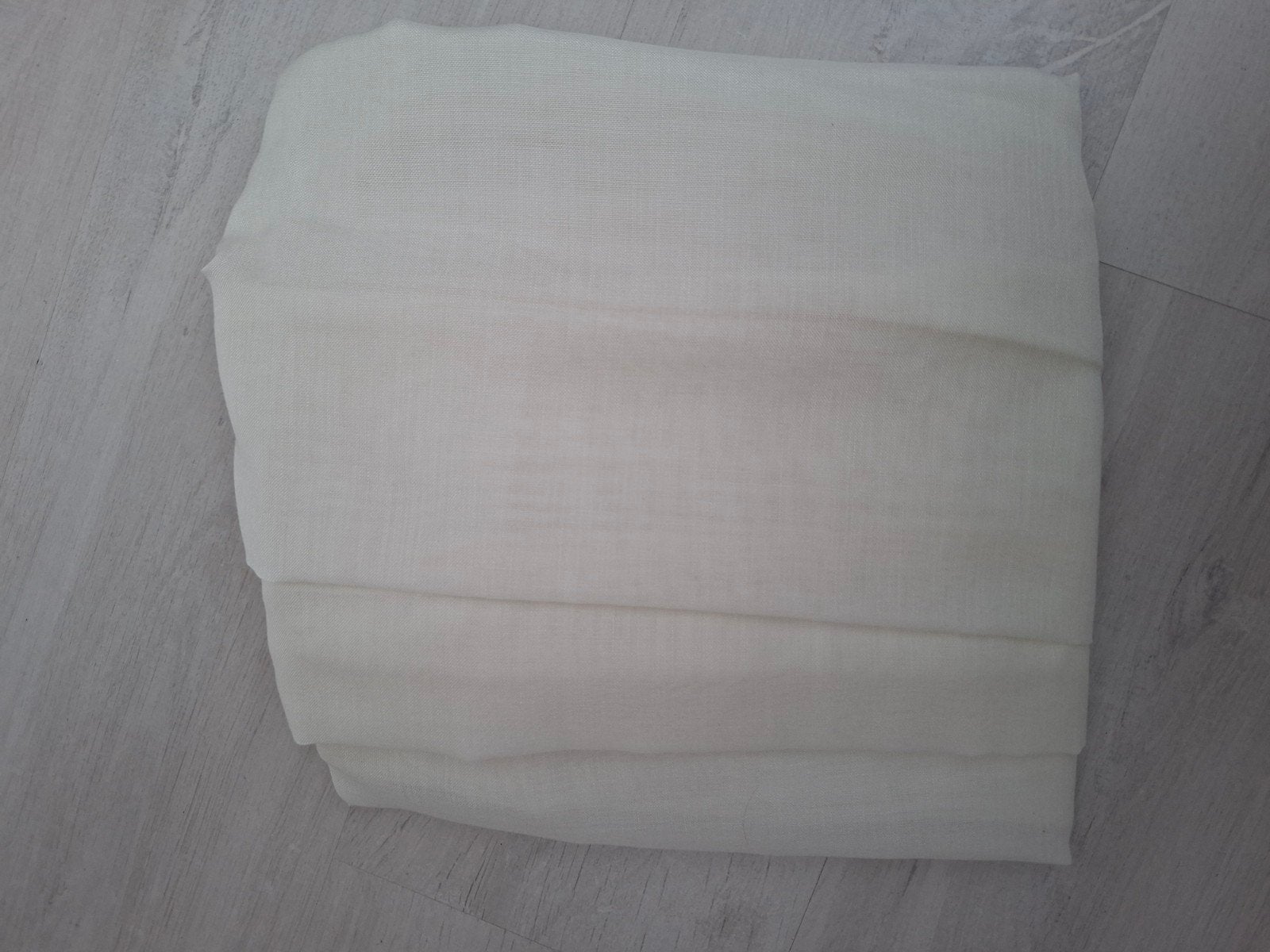 Beige vitrage voor smal raam, 119x80 cm, incl. haakjes, Vitrage, Gebruikt, Plooiafwerking, Beige