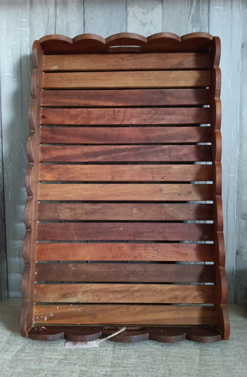 Groot houten dienblad met opstaande rand - 67,5x43,5x7,5 cm, Canadezenlaan 4 Dokkum, Gebruikt, La Rentree, Ophalen of Verzenden