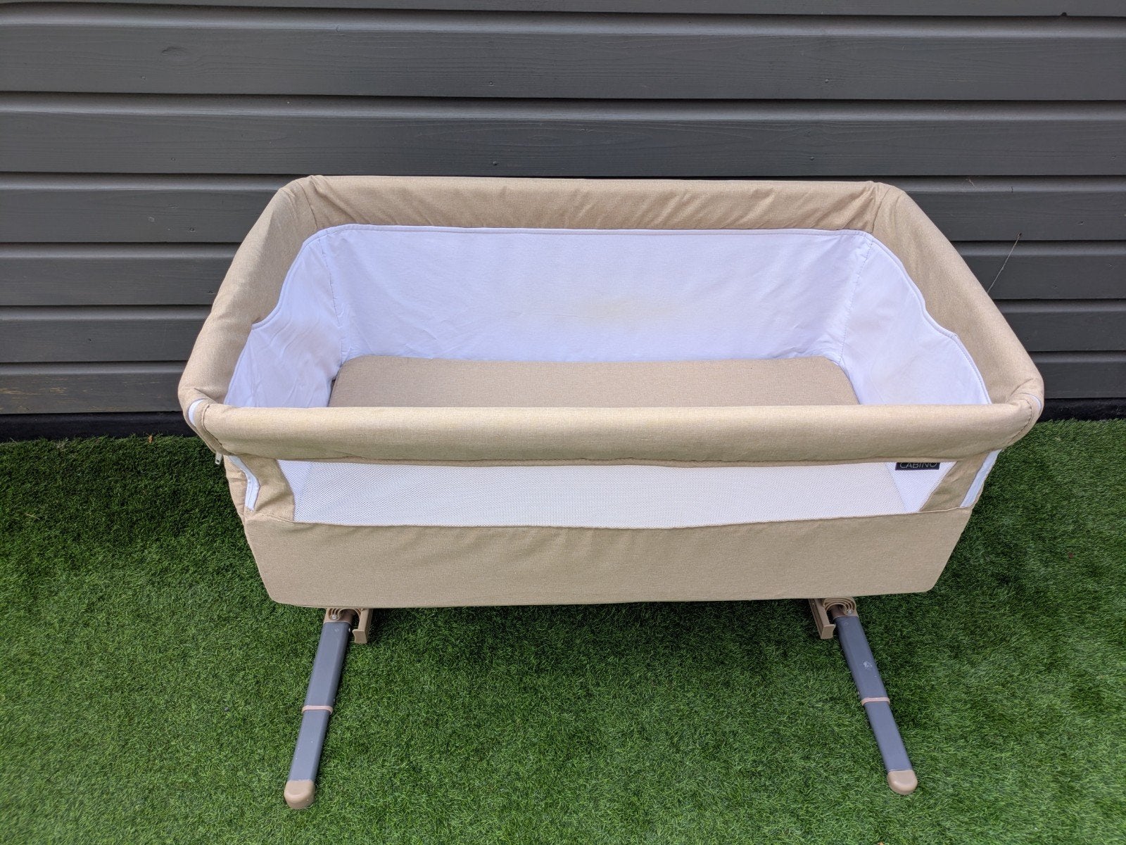 Cabino Co-Sleeper Beige met extra dik matras, Ophalen, Zo goed als nieuw, Wieg
