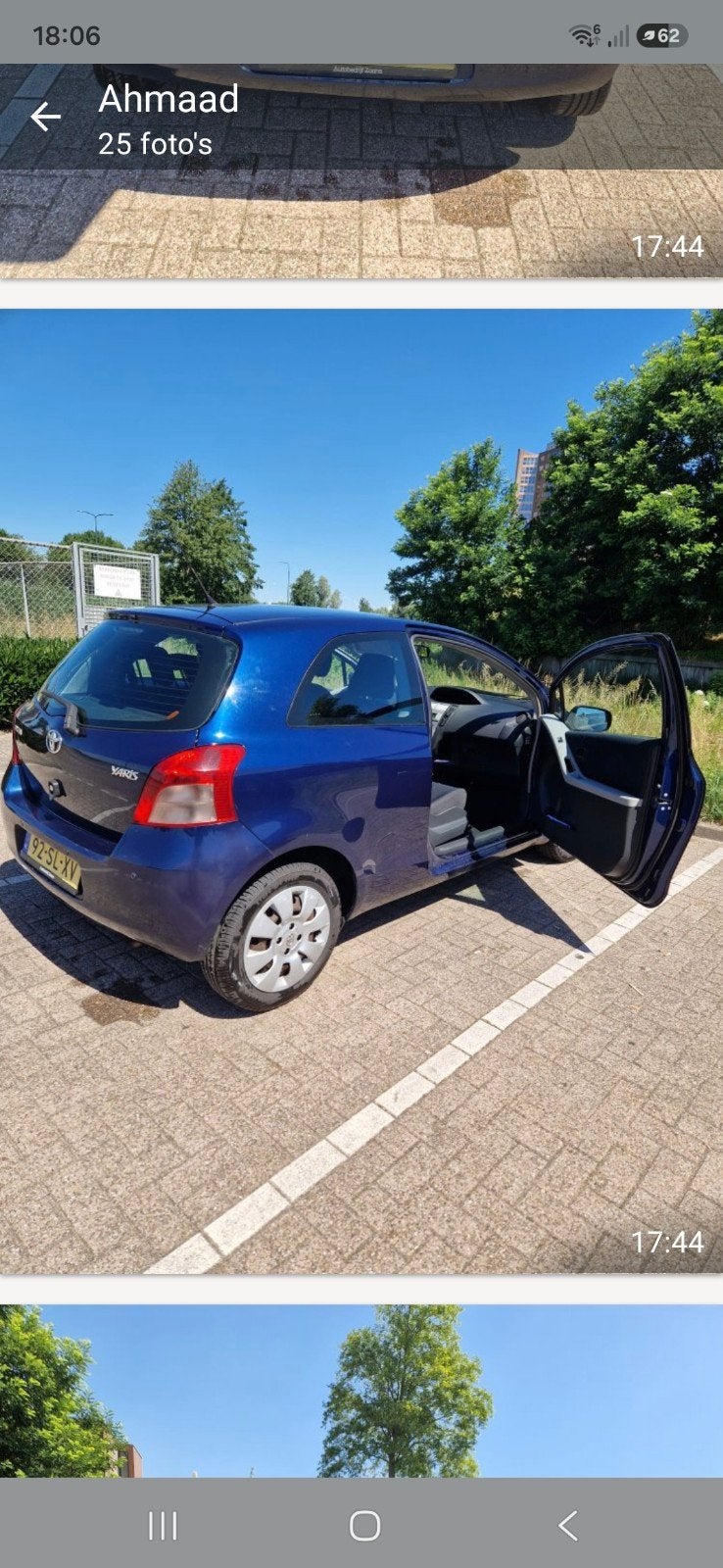 Toyota Yaris 1.3 16V Vvt-i 3DR MMT 2006 Blauw, Auto's, Stof, 40 €/maand, 750 kg, 4 cilinders