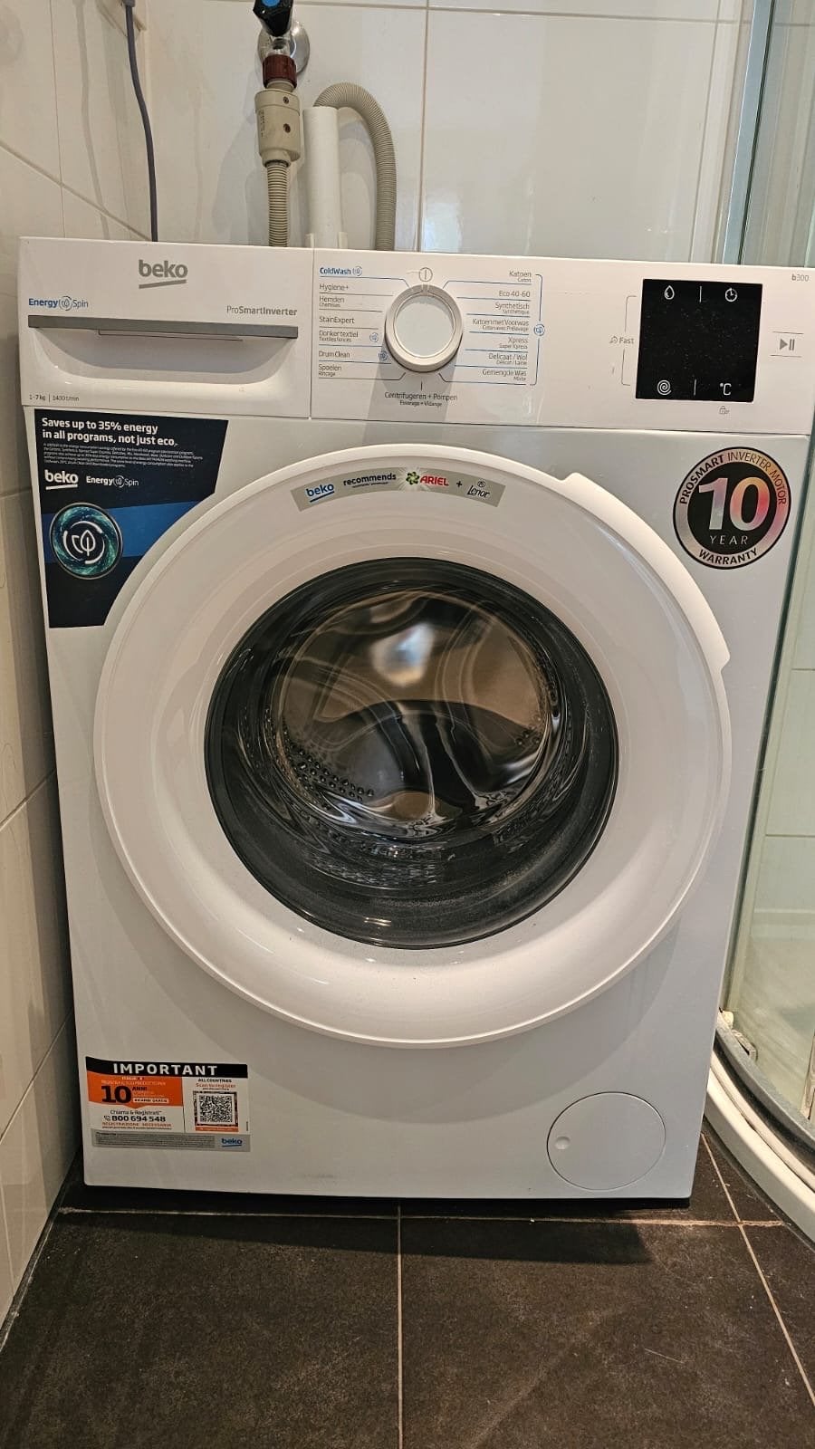 Beko EnergySpin wasmachine 7 kg – Zo goed als nieuw, Ophalen, Zo goed als nieuw, 85 tot 90 cm, 1200 tot 1600 toeren