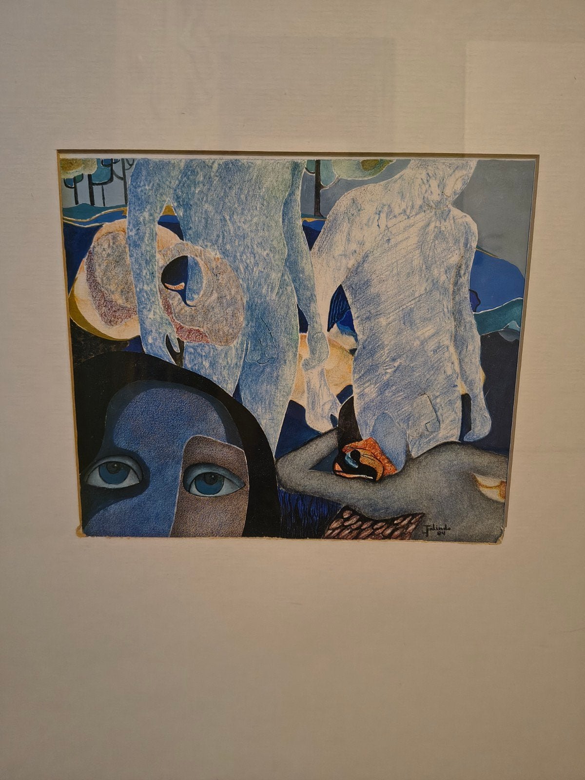 Nocturne - J. Galindo - Modern schilderij, Antiek en Kunst, Kunst | Schilderijen | Modern, Ophalen, Figuren, Papier/karton, Gesigneerd