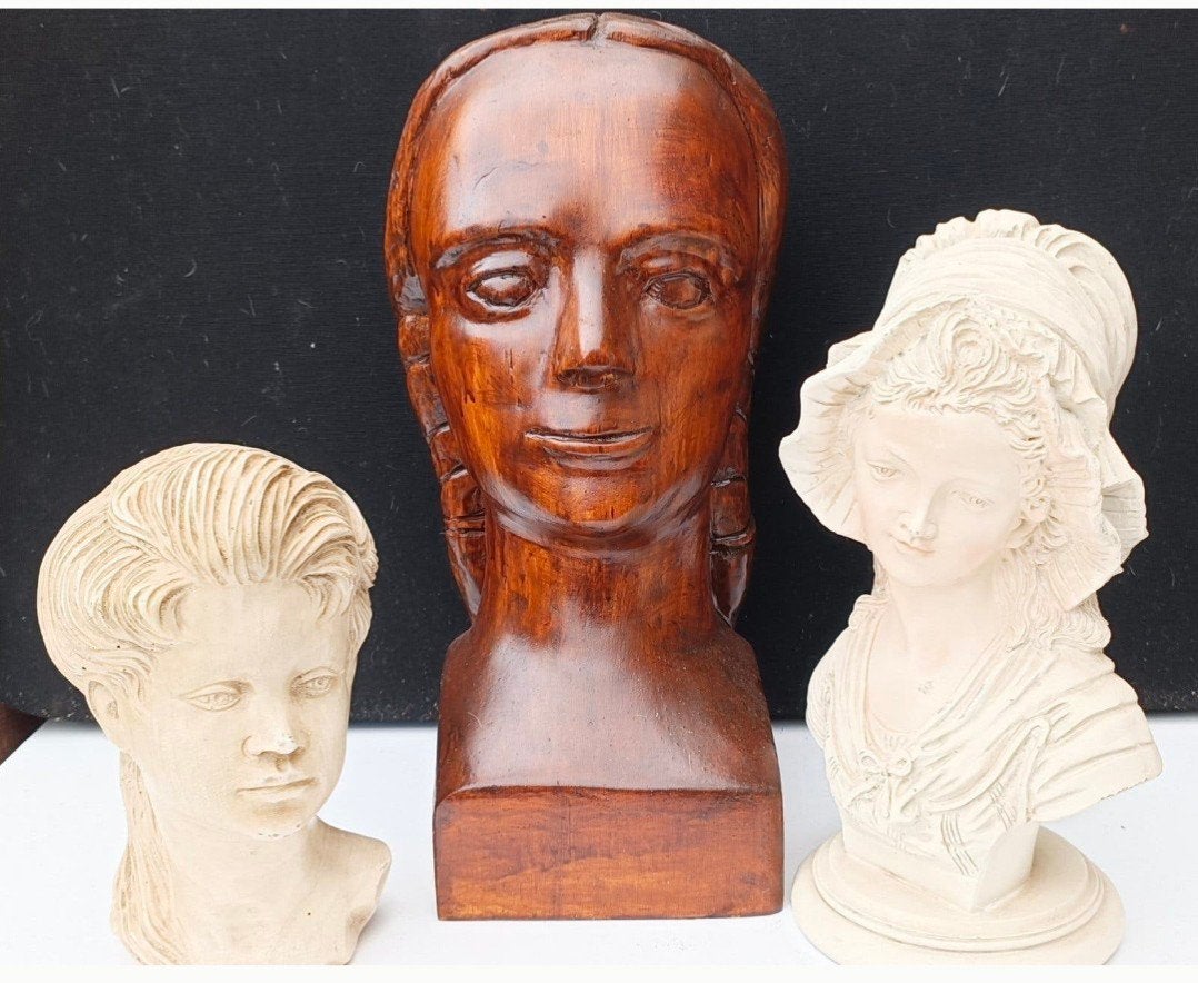3 beelden dames buste figuren, Antiek en Kunst, Ophalen of Verzenden