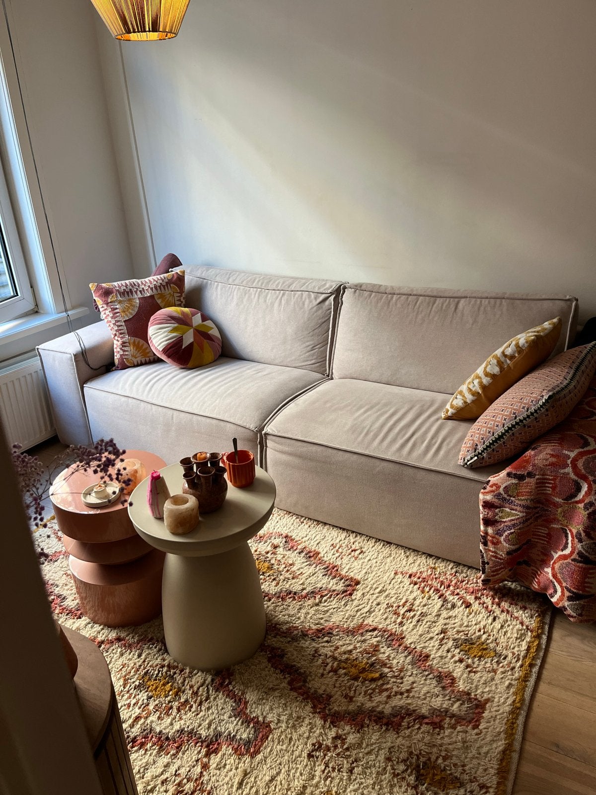 2-zits bank van Karwei - Beige, Huis en Inrichting, Ophalen, 150 tot 200 cm, Tweepersoons, 75 tot 100 cm