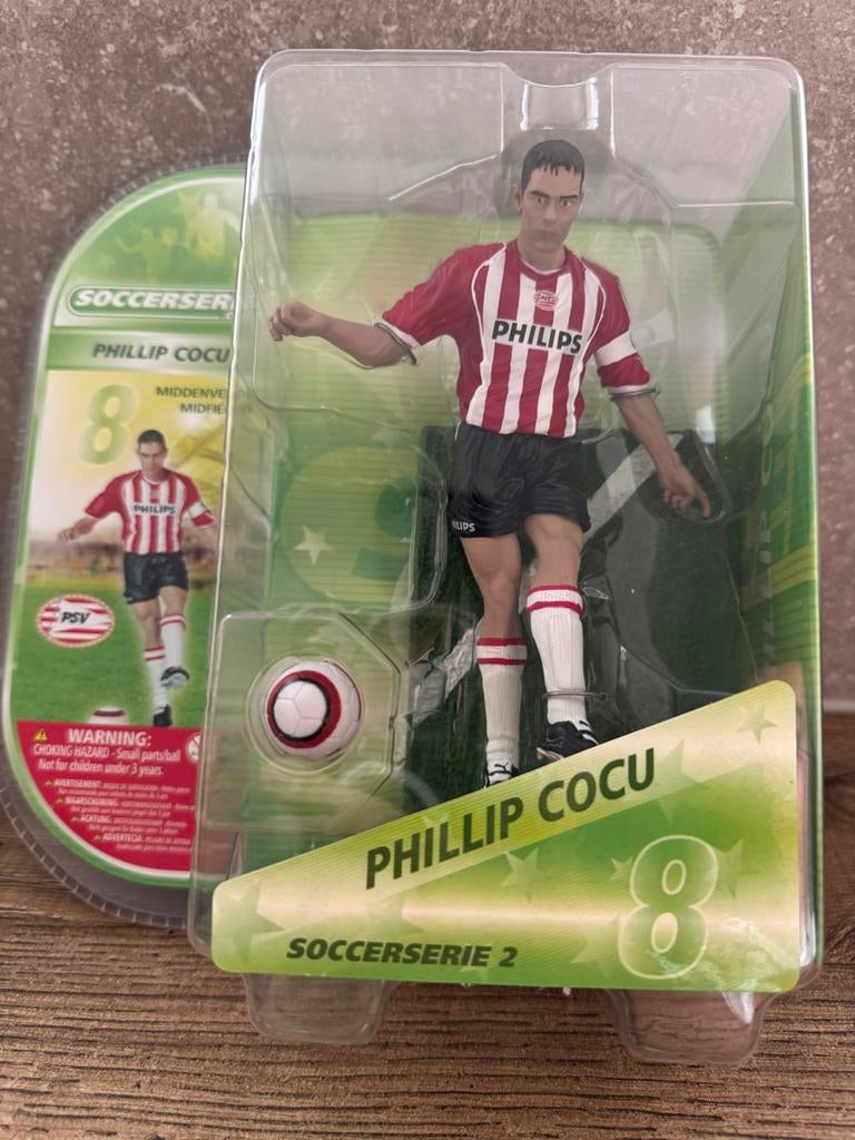 Soccerserie Phillip Cocu PSV Beeldje Nieuw in Blisterverpakk, Ophalen of Verzenden, Nieuw, PSV, Beeldje of Poppetje