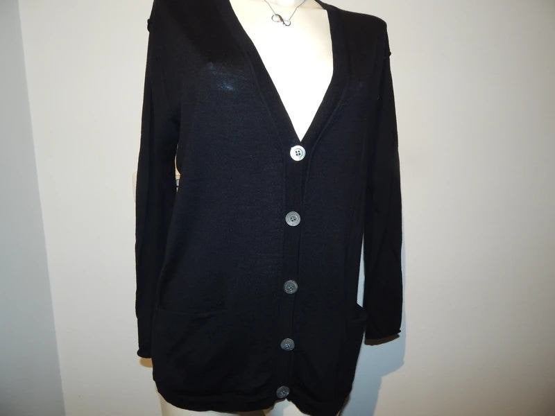 Acne fijn gebreid merino wollen vest baggy look S/M, Verzenden, Zwart, Acne, Zo goed als nieuw