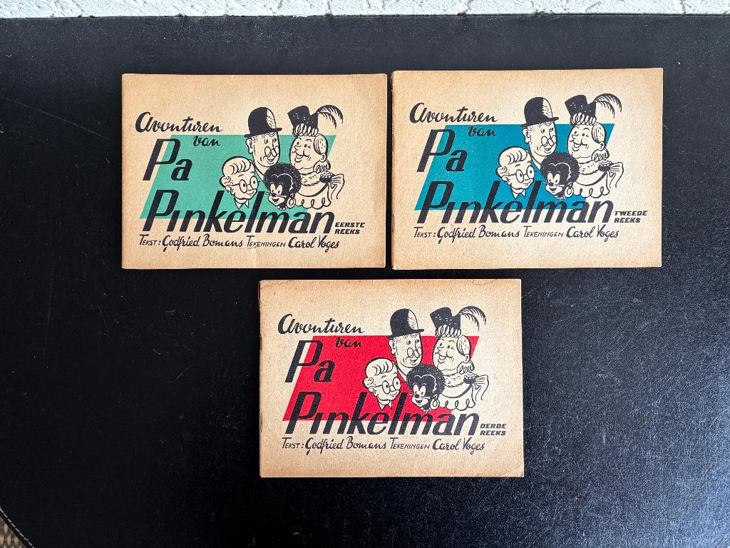 De Avonturen van Pa Pinkelman - Reeks 1 tm 3 - 1946, Boeken, Gelezen, Ophalen of Verzenden, Godfried Bomans, Meerdere stripboeken