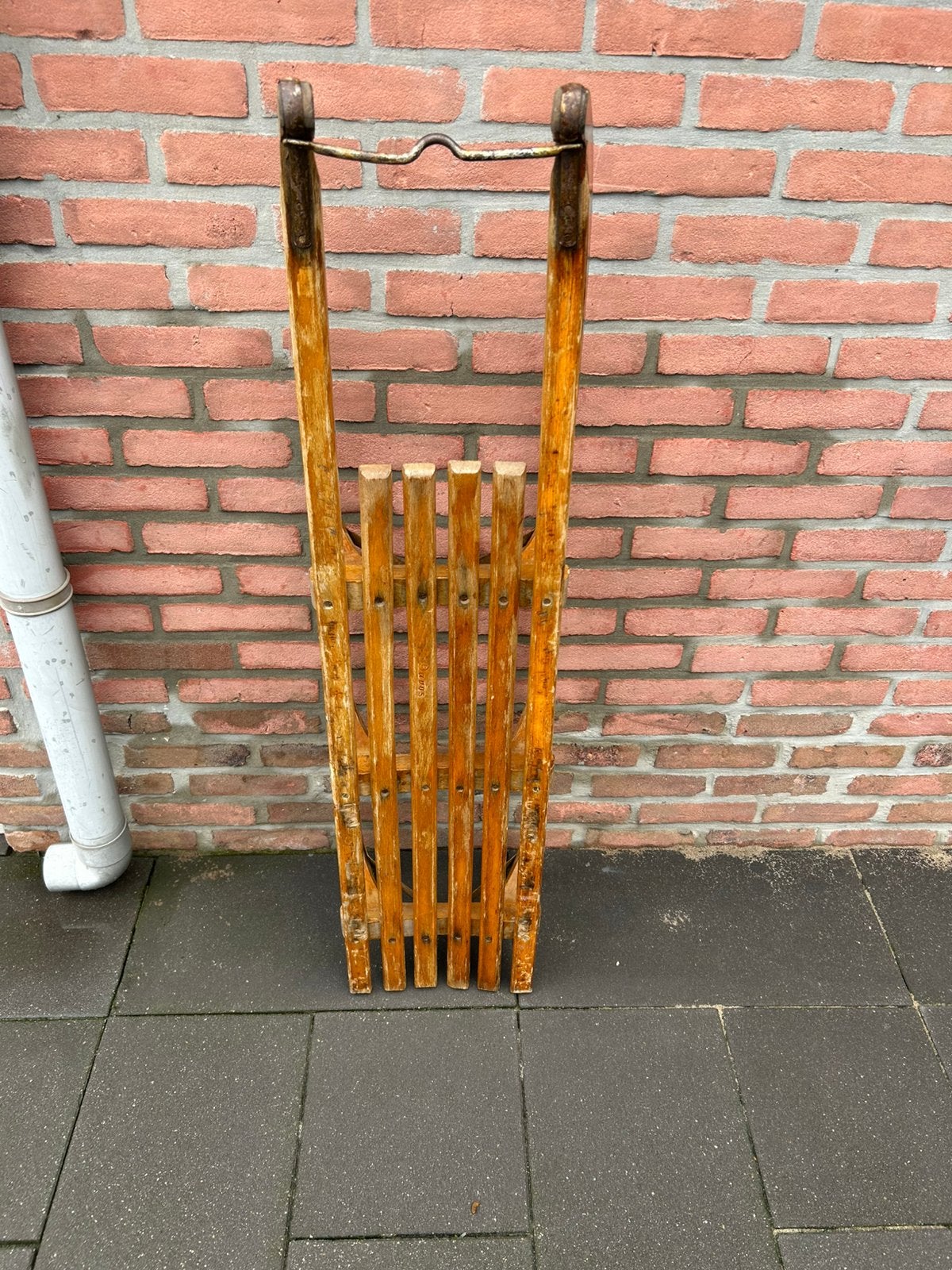 Houten slee Davos 120cm, Ophalen, Gebruikt, Hout