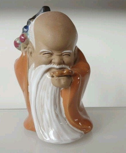 Vintage Chinees Shiwan Mudman Beeldje–Shou Lao (Wan Jiang), Ophalen of Verzenden