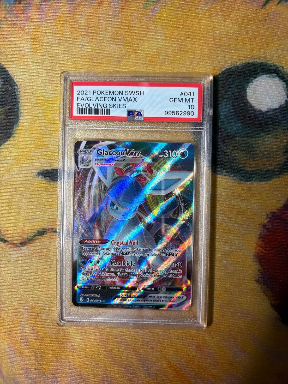 Glaceon 041 VMAX - PSA 10, Ophalen, Nieuw, Losse kaart, Foil