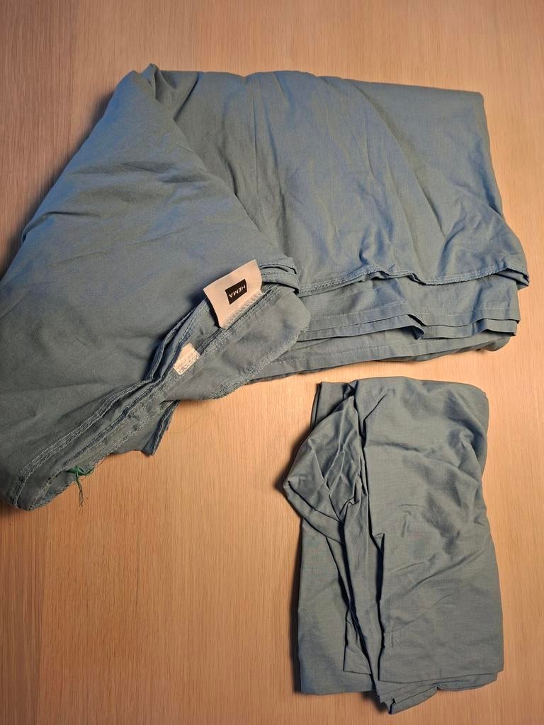 Hema dekbedovertrek 100% katoen 140x200/220, Huis en Inrichting, Ophalen, Gebruikt, Eenpersoons, Blauw