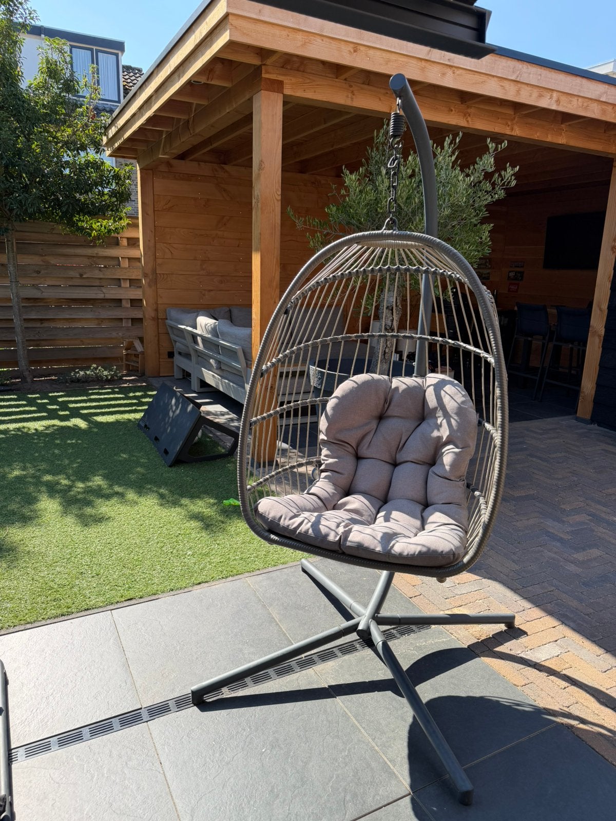 Hangstoel ei (inklapbaar), Tuin en Terras, Ophalen, Zo goed als nieuw, Inklapbaar