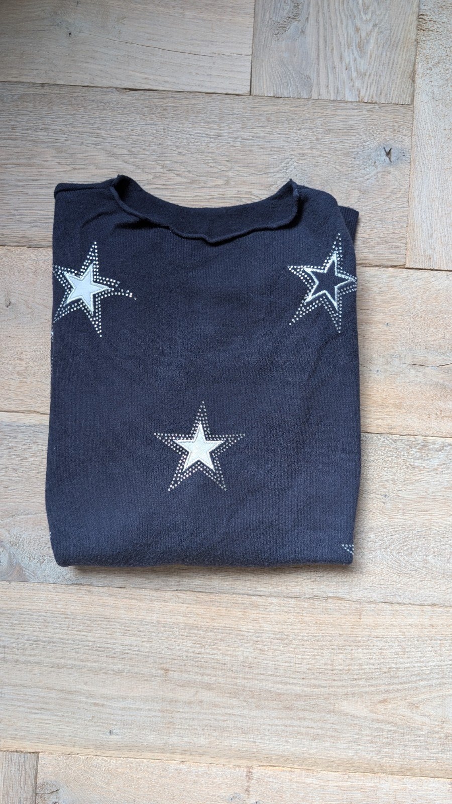 Blauwe trui met sterren - Universele maat, Kleding | Dames, Blauw, Maat 42/44 (L), Ophalen of Verzenden, Onbekend
