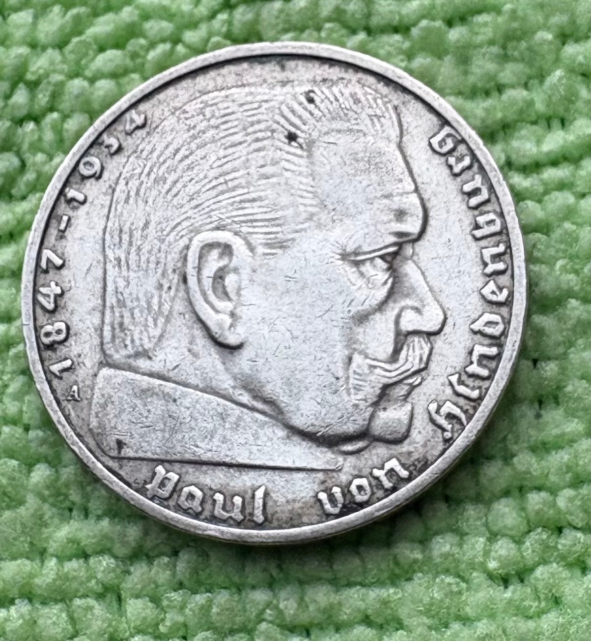 Zilveren 2 Reichsmark munt 1938A Paul von Hindenburg, Ophalen of Verzenden, Duitsland, Losse munt, Zilver